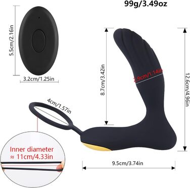 Вібраційний кільце для пеніса TYDAY: 10 режимів, водонепроникний, з пультом дистанційного керування