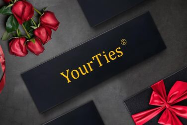 Чоловіча краватка YourTies зі смугастим візерунком, ткана шовк, комплект із золотистим затикачем, синьо-коричнева