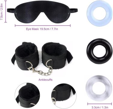 Набір для БДСМ-фетишу, 34 шт. (чорний та фіолетовий): кайдани, щипці для сосків, маска для очей, прічка. Ідеальний для початківців та досвідчених