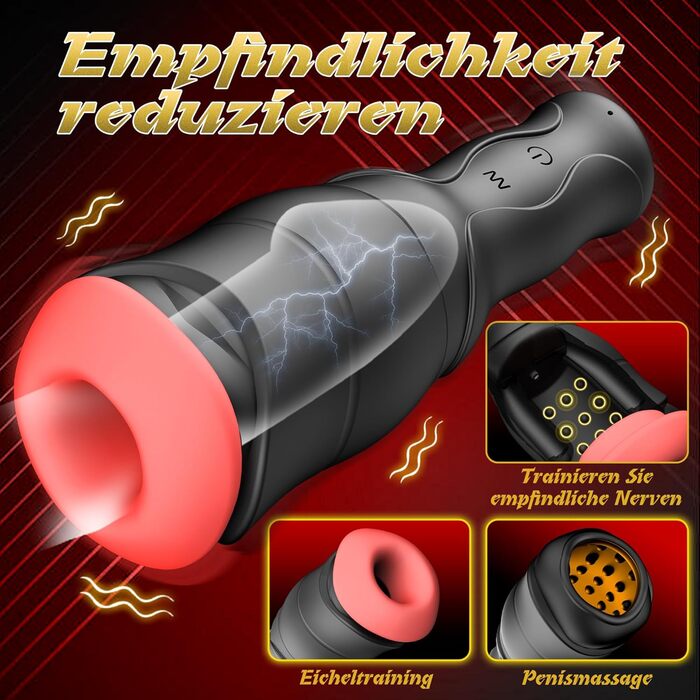 Електричний мастурбатор для чоловіків Buntune – Solo, 10 режимів вібрації, 5 режимів тиску, USB-зарядка, IPX6 водонепроникний, силікон, 3D стимуляція