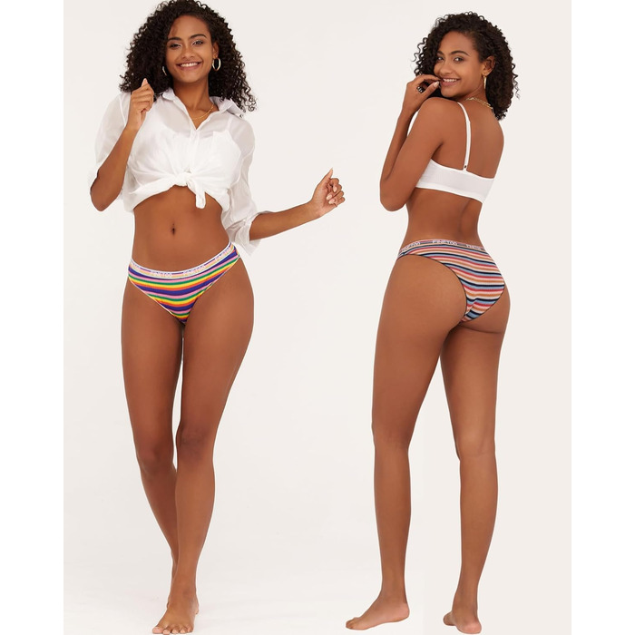 Набір трусів FINETOO з бавовни (5 шт.) для жінок: спортивні, комфортні, кольорові. Розміри S-XL