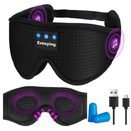 Маска для сну з Bluetooth-навушниками flintronic V5.4, бездротові стереонавушники для сну, подорожей та медитації, чорна