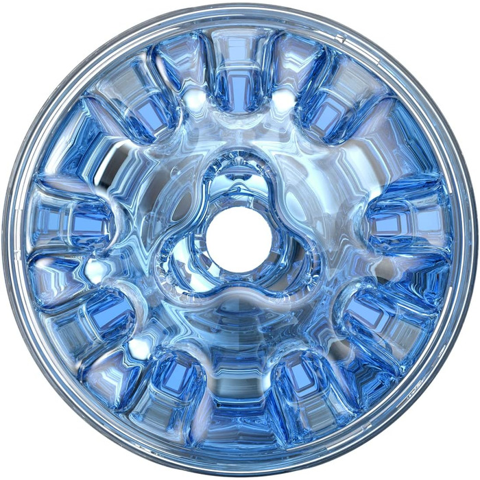 Fleshlight Quickshot Turbo Blue Ice - Мастурбатор з надреалістичним матеріалом SuperSkin, синій колір