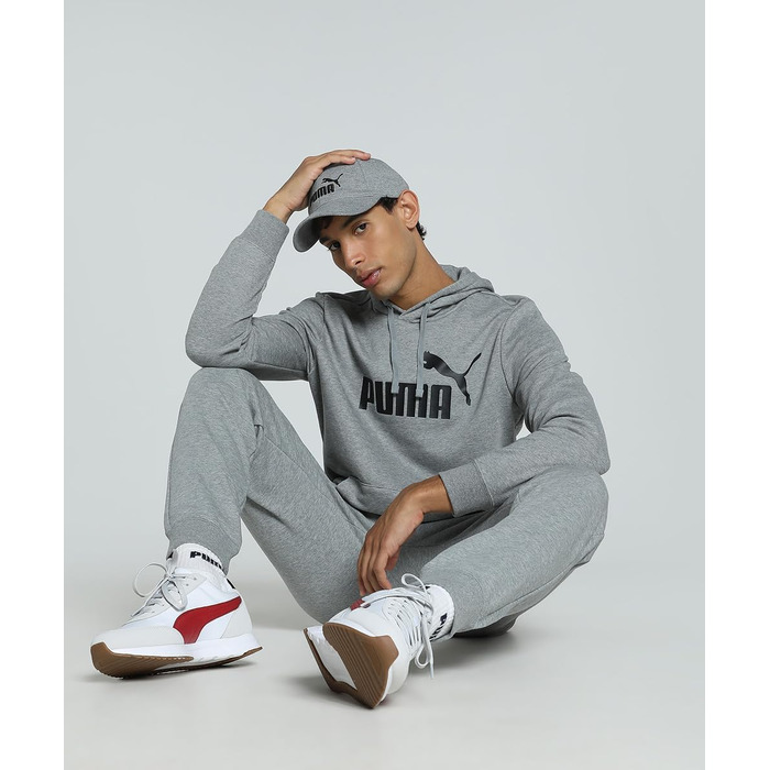 Чоловічий худі Puma ESS No. 1 Logo Hoodie з капюроном, сірий меланж (Medium Gray Heather), розмір XL