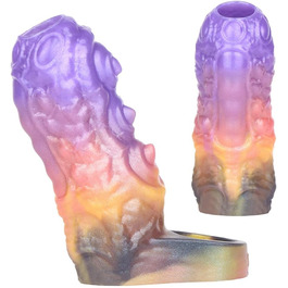 Секс-іграшка: Реалістичний пеніс-чохол з рідкого силікону, розтягуваний кільце для збільшення ерекції та збільшення розміру пеніса