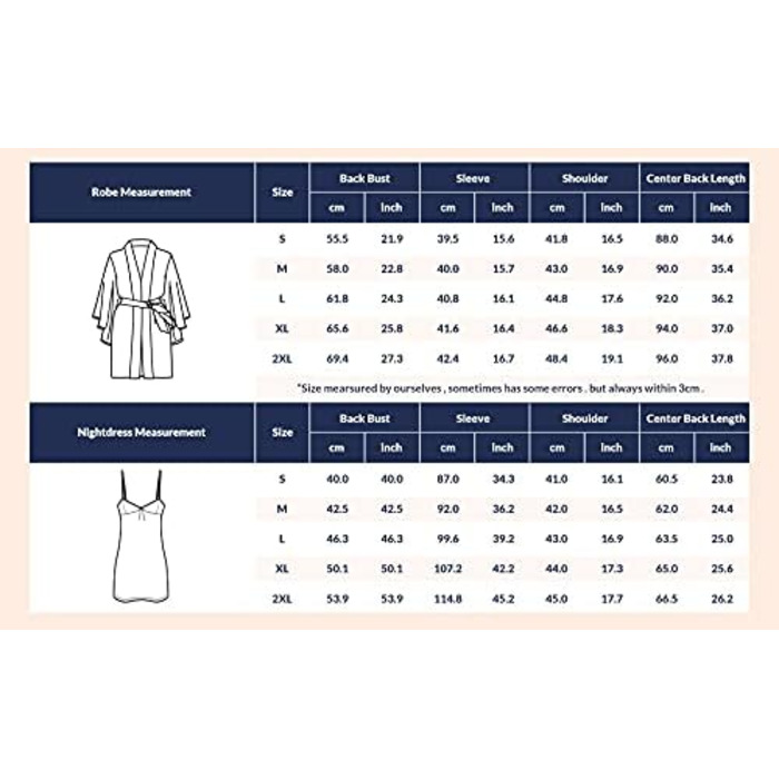 Світшот жіночий Екауер з нічною сорочкою, комплект сатину, сексуальна нічна сорочка, короткий халат, неглиже, весільний комплект, 2 шт., колір шампань, розмір XL