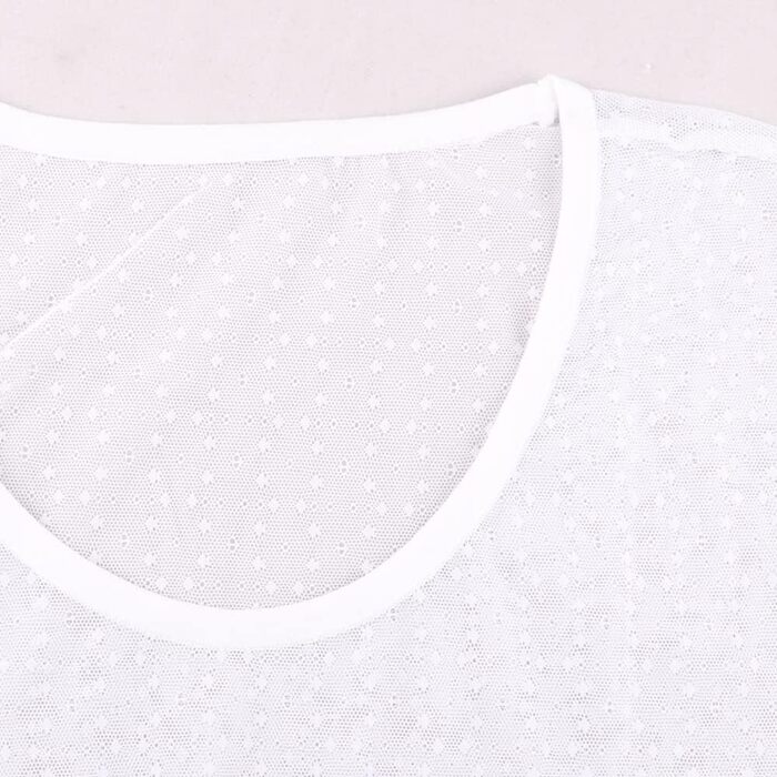 Чоловіча футболка з сітчастою тканини з короткими рукавами, спортивна, для м'язів (XL, білий)