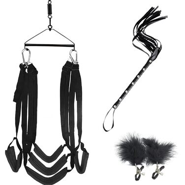 Гойдалка для закоханих підвісна Deluxe з кріпленням, комплект для BDSM ігор (до 100 кг)