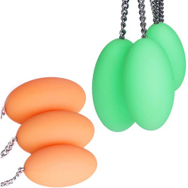 Анальний плаг Guspiun силіконовий, яйцеподібний, з металевим ланцюгом, 6.5 см, S (Помаранчевий)