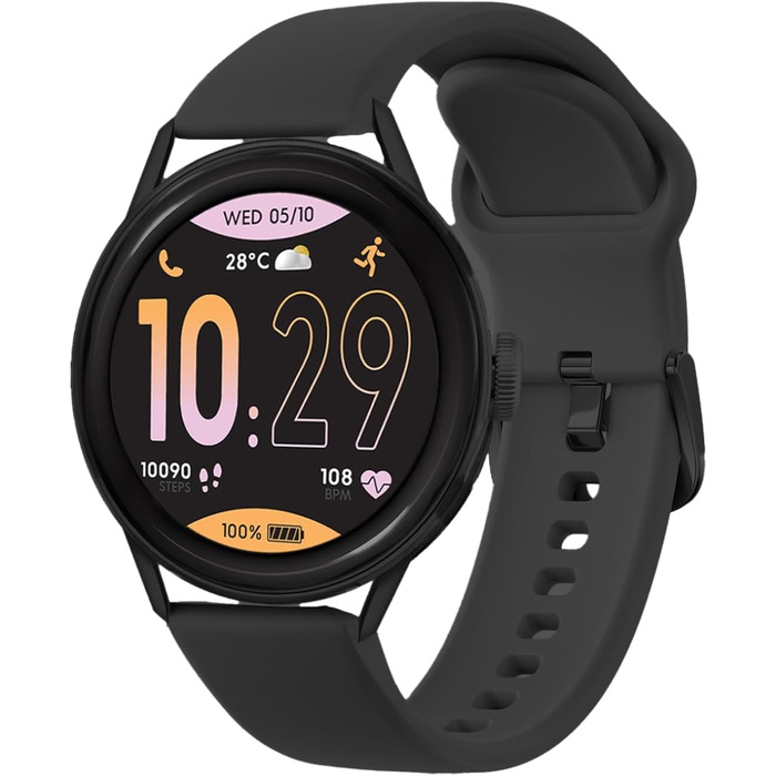 Смарт-годинник Ice-Watch Ice Smart 2.0 круглий, чорний, дисплей 1.20