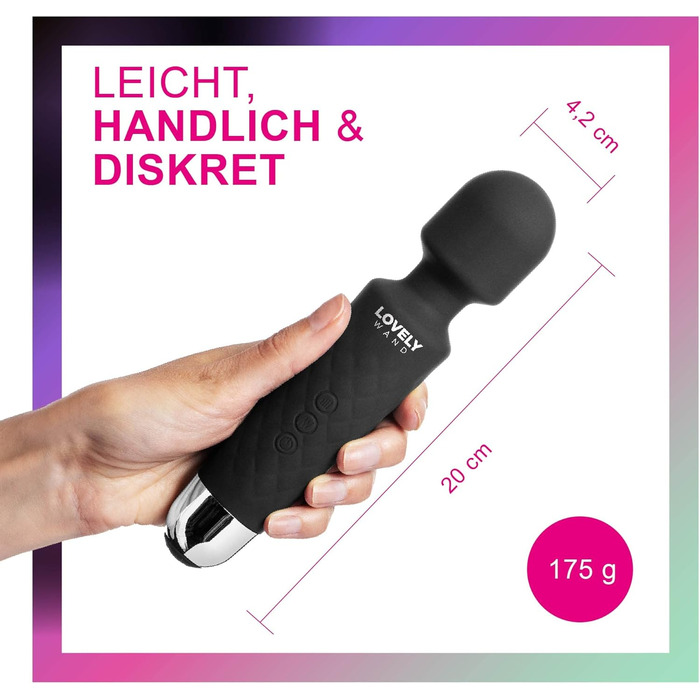 Вібратор для жінок Lovely Wand - бездротовий, водонепроникний, 20 режимів вібрації, акумуляторний
