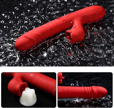 Секс-іграшка SXOVO для жінок 5 в 1, вібруючий масажер з 10 режимами стимуляції, нагріванням та стимуляцією G-точки (червоний)