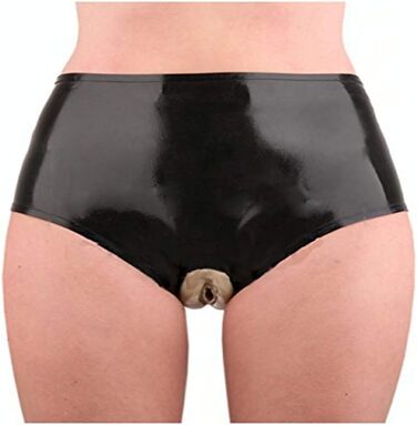 Латексні шорти сексуальної білизни з анальним конденсатом для косплею, чорні (L), 1 шт.