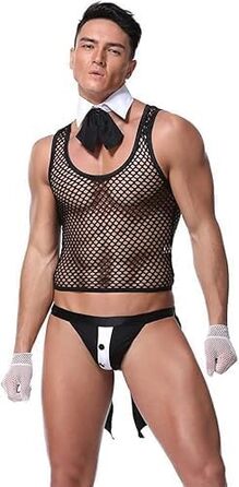 Сексуальна спідня білизна для чоловіків: комплекти, комбінезони для клубів, костюми офіціантів. Костюми для косплею, аксесуари з шнурком. Розмір універсальний