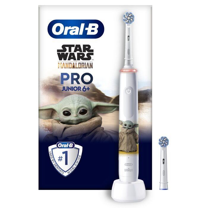 Електрична зубна щітка для дітей Oral-B Pro Junior (Star Wars), фіолетова — 3 режими чищення, м'яка насадка, для дітей від 6 років