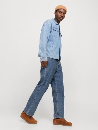 Чоловічі джинси Jack & Jones JJIALEX Baggy Fit синього кольору, денім