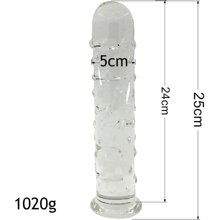 Скляний анальний плагін ScreaAss 25 см з частинками, діаметр 5 см. Іграшка для дорослих для жінок, чоловіків, пар. SM