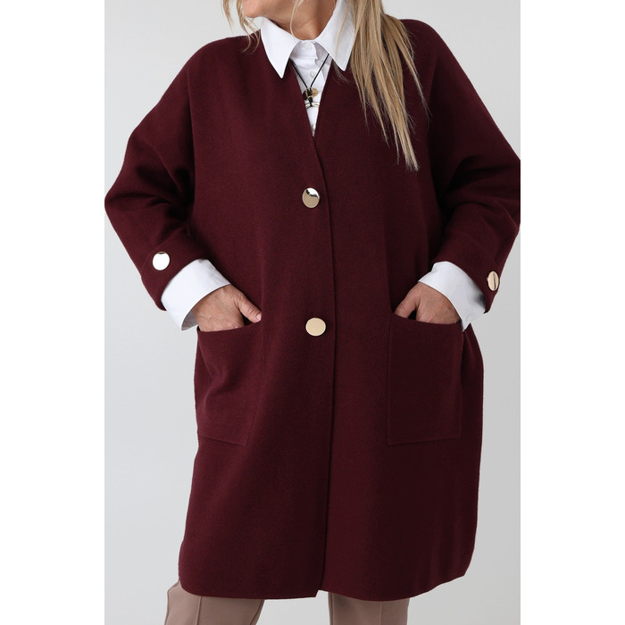 Жіночий світшот FEMIMODA червоний, oversize, довжиною до колін, розмір 46/48