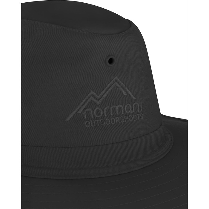 Сонцезахисний капелюх normani Outback для активного відпочинку зі знімним захистом шиї, розмір 63, чорний