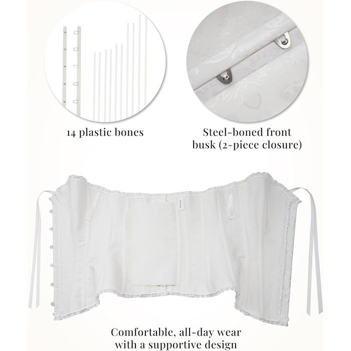 Корсетний топ SZIVYSHI для жінок: готичний корсет, бюстгальтер, корсет з повним бюстом, вінтажний корсетний топ, білий