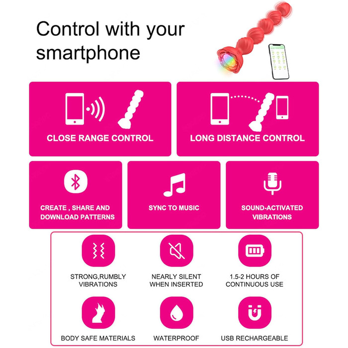 Вібратор для анусу з пультом керування, анальний вібратор для жінок та пар, масажер простати, силікон, чорний