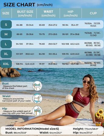 Бікіні жіночий комплект з високою талією, суцільний купальник двочастинний, сексуальний V-подібний виріз, push-up, кольоровий смугастий, великі розміри, пляжний, басейн, бордовий