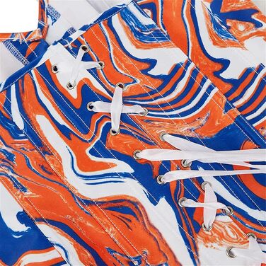 Жіноче корсетне тіло Adelce з квітковим принтом, блакитно-помаранчеве, на шнурівці, вінтажний стиль