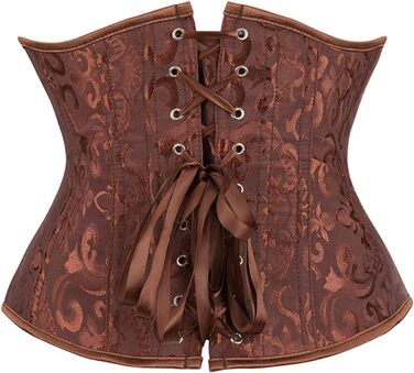 Корсет Sxybox для під грудьми, шнурівка, корсаж, бюстгальтер, для Хелловіну та карнавалу (S, Коричневий)