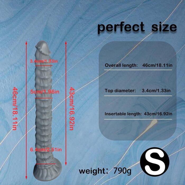 Силіконовий дилда Yasexx Super Long 46 см: Масаж простати, стимуляція G-точки, іграшка для дорослих