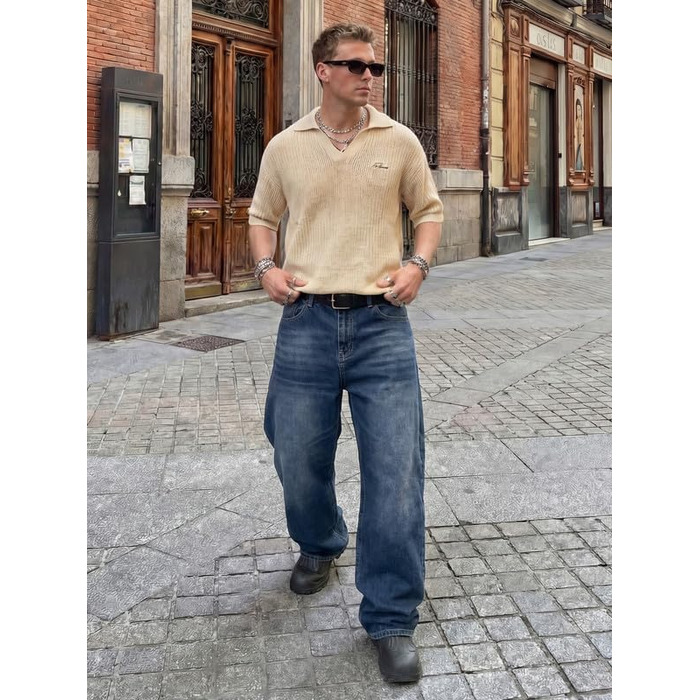 Чоловічі широкі джинси Baggy JMIERR у стилі Y2K, темно-синій денім, вуличний стиль Streetwear, розмір 3XL