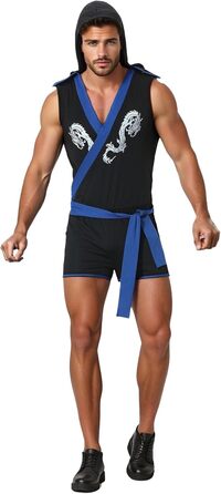 Костюм Ковбоя для Чоловіків Rrongwn: Сексуальний Комплект Інтимної Білизни з Ролі Костюма Слуги (XL, Синій)