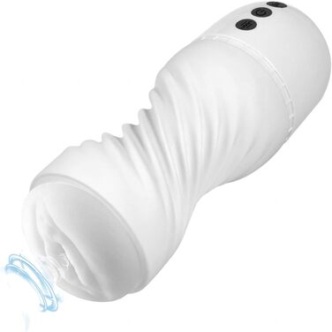 Електричний масажер для чоловіків з 10 режимами вібрації та 10 режимами всмоктування. Масажер для статевого члена з 3D силікону. Іграшка для дорослих