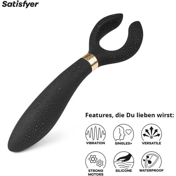 Вібратор для пар Satisfyer Endless Fun: 33 функції, 100 вібрацій | Сильний та тихий для жінок та чоловіків | Іграшка для дорослих, як дildo та для стимуляції клітора | Чорний | 1 шт.