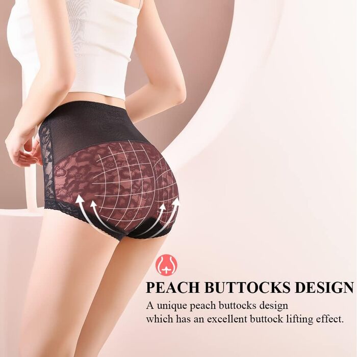 Шикарні жіночі труси-сліпи з високою талією, корсетний ефект, 3 шт. у наборі, BLKDOTS