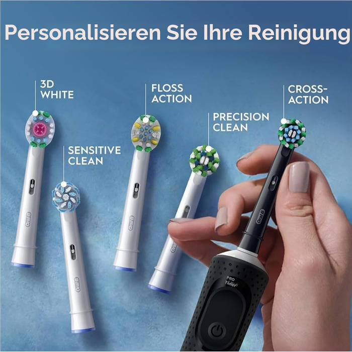 Електрична зубна щітка Oral-B Vitality Pro (чорна) — 3 режими чищення, таймер, 2D-очищення від нальоту, акумуляторна, 1 шт.