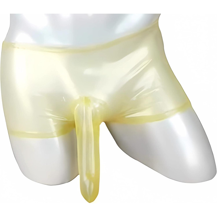 Шорти-сліпи з латексу SALANSEX з презервативом для чоловіків, прозорі, сексуальна білизна для SM, вечірок, BDSM, фетишу (M, прозорий)