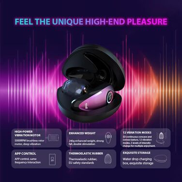Анальний вібратор для жінок та чоловіків з 12 режимів, 5 інтенсивностей та керуванням через додаток. Стимуляція простати, 5D-діамантова текстура. Іграшки для пар.