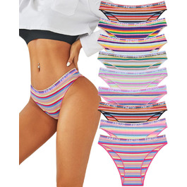 9 пар жіночих бавовняних трусиків FINETOO: яскраві кольори, спортивний стиль, бавовна, S-XL, M-L