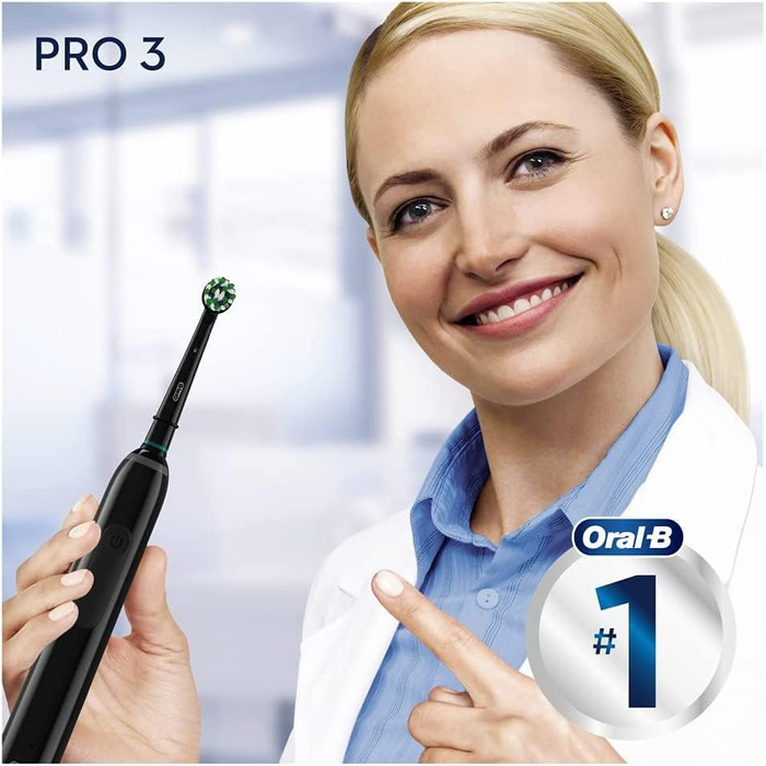 Електрична зубна щітка Oral-B Pro 3 3500 Edition, чорна, з дорожнім футляром та набором насадок (3 шт.)