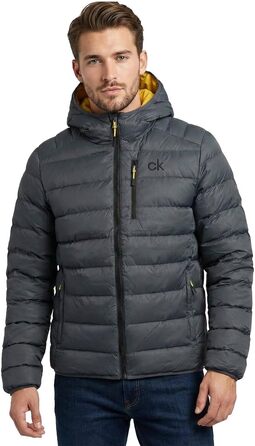 Чоловіча утеплена куртка Calvin Klein San Gabriel 2026 з жаккардового тканого матеріалу, колір Charcoal, розмір XL