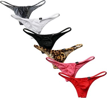 Танга чоловіча Faringoto Comfort з тонкого льону, низька талія, еластичні труси (6 пар), розмір L