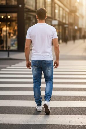 Чоловічі джинсові джогери Reslad Slim Fit, спортивні штани в стилі джинс RS-2073, сині, розмір XL