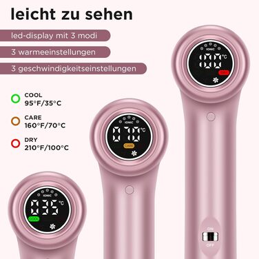 Професійний іонний фен для волосся PARWIN PRO BEAUTY з безщітковим двигуном 110,000 RPM, магнітним диффузором та LCD-дисплеєм, рожевий