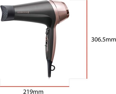 Фен для волосся Remington Curl & Straight D5707 з іонізацією, 2200 Вт, набір для стайлінгу (дифузор, конічна насадка, кругла щітка 45 мм)