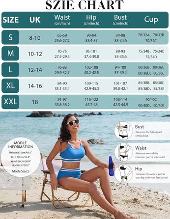 Бікіні Tuopuda з високою талією, спортивний двочастинний купальник з пуш-ап, блакитний, XL