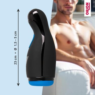 Масажер для чоловіків Orion - інтенсивний стимулятор з функцією нагріву, вібрації та пульсації, чорний, перезаряджається