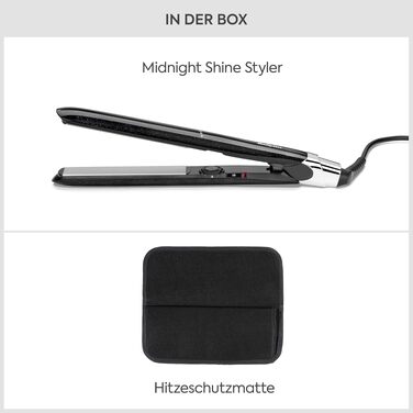 Випрямляч для волосся BaByliss Midnight Shine ST590E з титано-керамічними пластинами, 13 рівнів температури (170–235°C), подовжені пластини, ефект анти-фриз, чорний