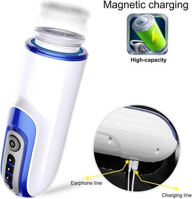 Масажер для чоловіків з 7 режимами вібрації та підігрівом - 3D силікон, автоматичний стимулятор пеніса