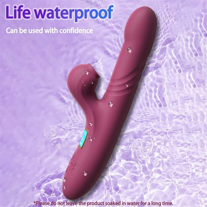 Вібратор Rabbit Silikon для G-точки з 10 режимами та LCD-дисплеєм. Червоний