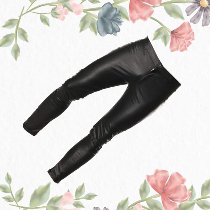 Чоловічі шкіряні штани Lederhosen Slim Fit, чорні - для костюмів та косплею